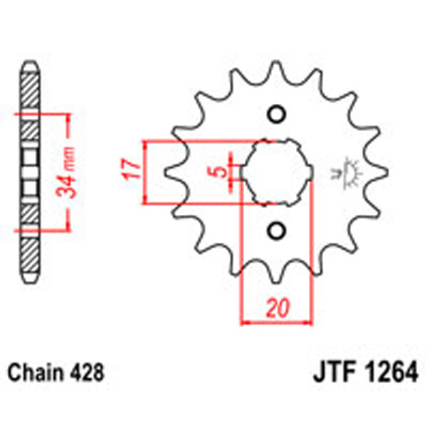 JT JT Gear Box Sprockets G/B 1264-15 (2037)